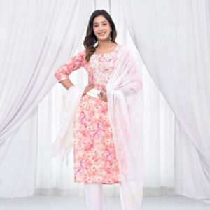 Cotton Mulmul Kurti Suit Set